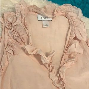 LOFT || Pink Blouse